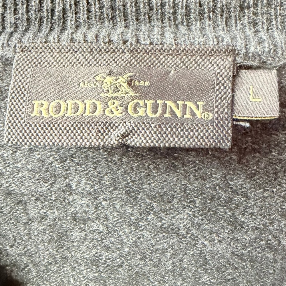 Rodd & Gunn V-Neck Sweater Mens Large Gray Cashmere Merino Wool Blend Knit - Picture 3 of 9